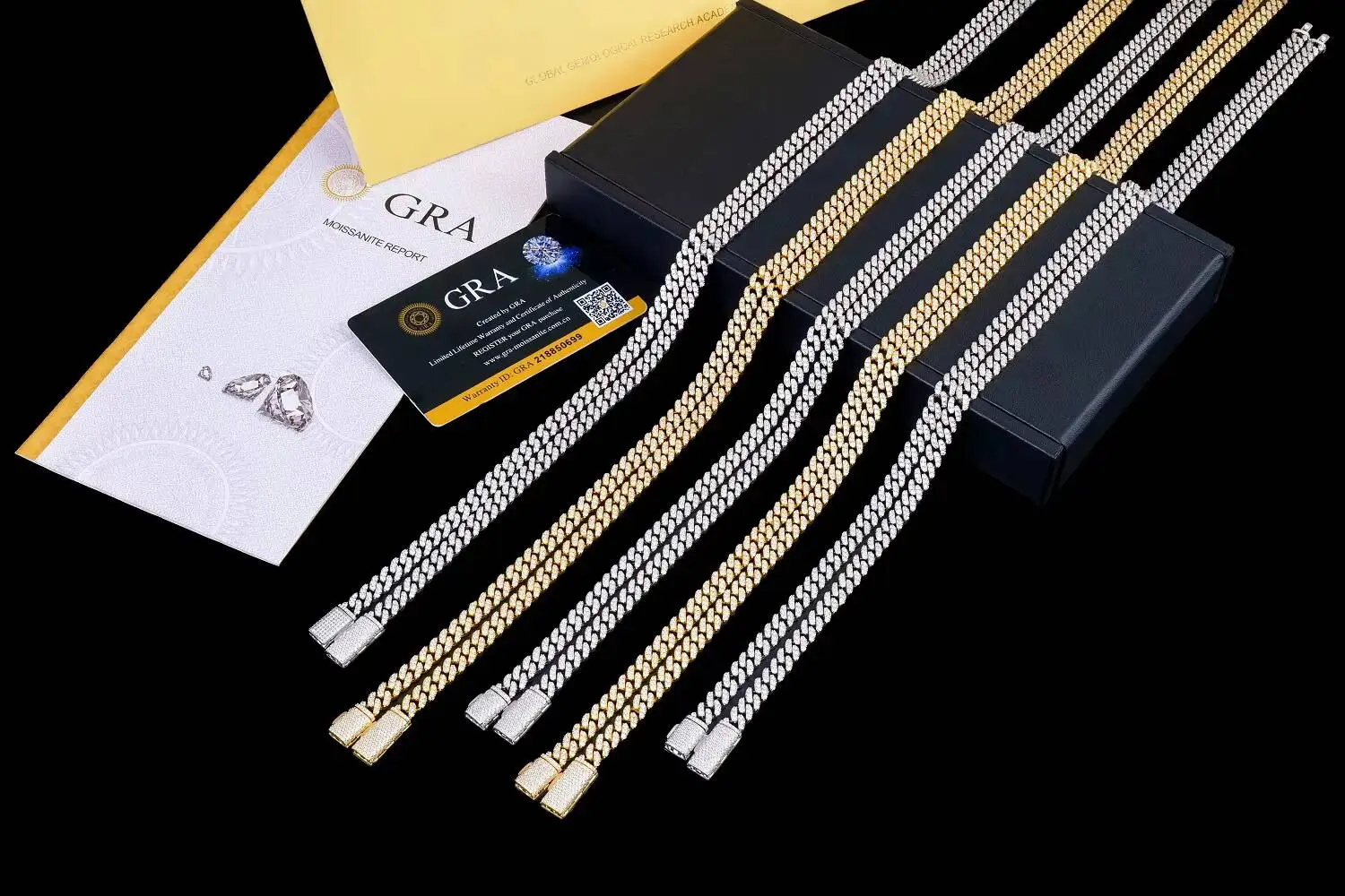 Luxury 14mm Brilliant Cut Moissanite Cuban Chain Men 925 Sterling Silver Arc Design Hip Hop Necklace Gold Plated GRA Certified.