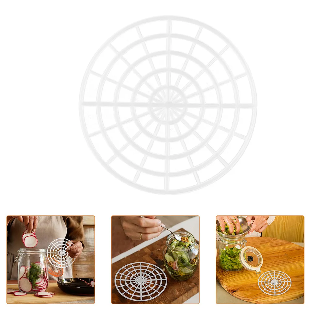 3Pcs Pickle Pressing Fixer Round Grid Design Fermenting Helper for Pickling Vegetables Infused Drinks Canning Accessories