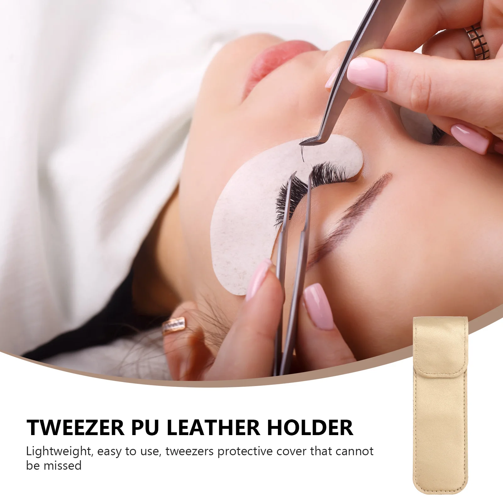 3Pcs Eyelash Tweezers Protective PU Sleeve Small Shockproof Wear-Resistant Cover for Stainless Steel Grafting Tools