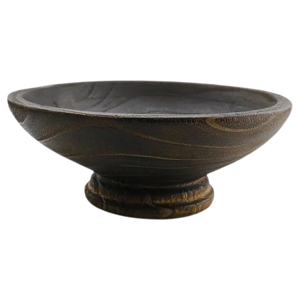 

Vintage Solid Wood Fruit Plate Dessert Display Stand Dried Platter Decorative Tray Footed Centerpiece Home Hotel Kitchen Decor