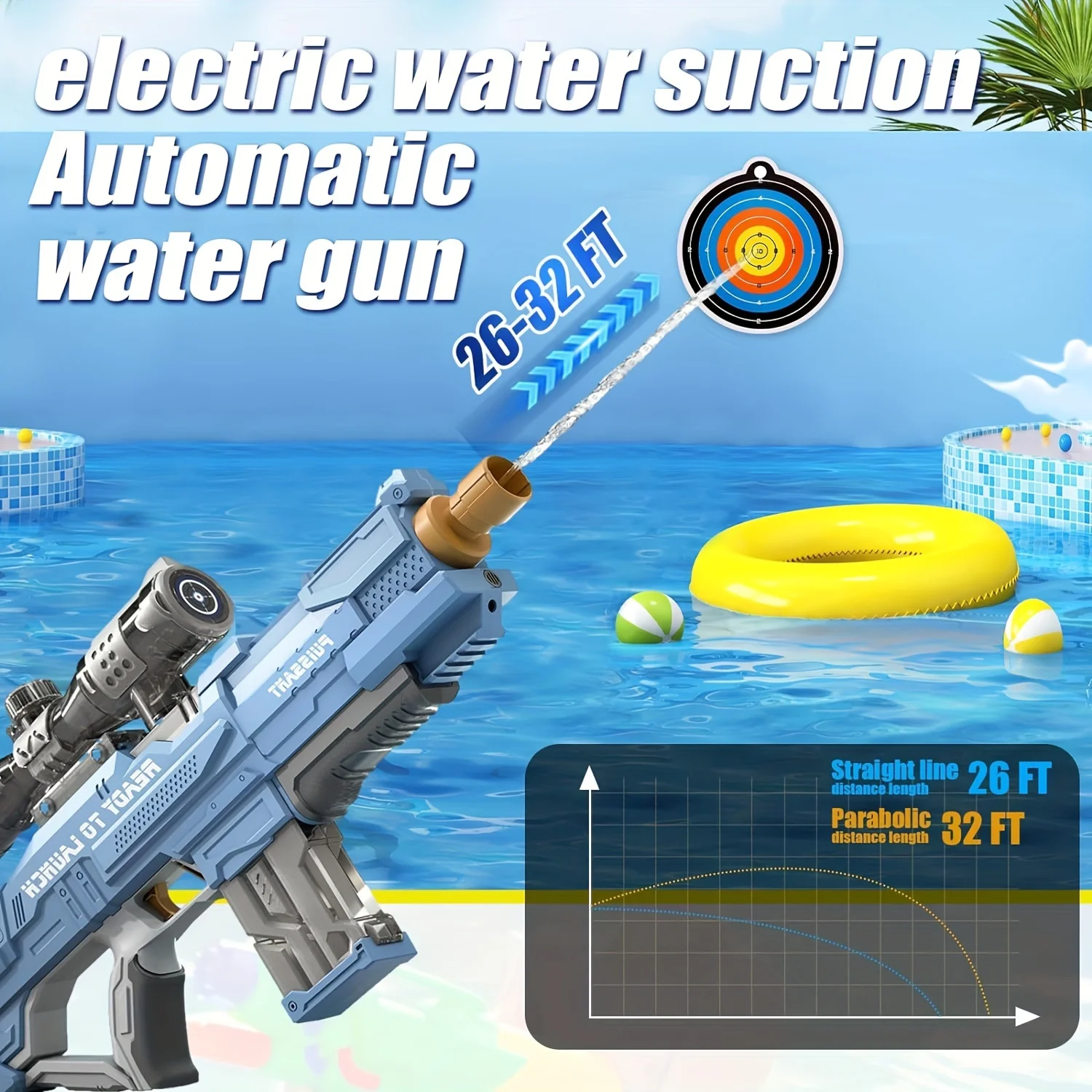 Pistola de agua eléctrica de gran capacidad para niños, juguete de juego de agua de verano, regalos para el Día de los niños, Festival