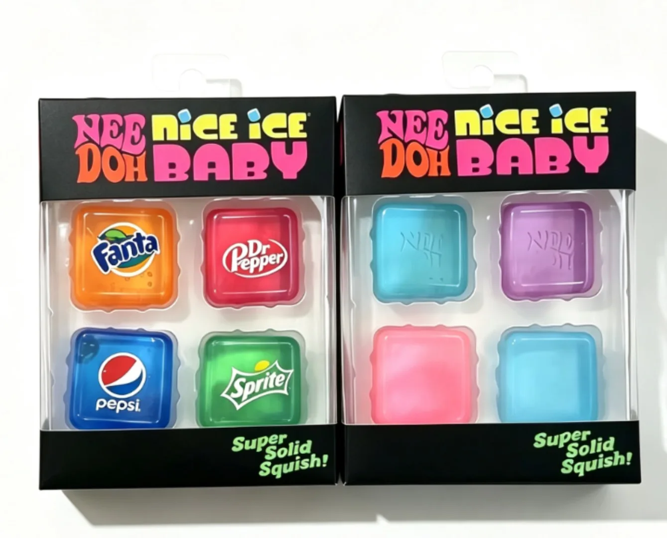 Needoh Nice Ice Cube Fidget Toys Slow Rebound Squishy Toys Stress Reliever Mini 4 Pack Set Anxiety Focus Sensory Cube  Gifts New