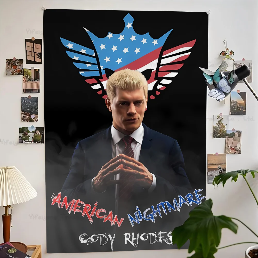 Cody R-Rhodes American Nightmare Cartoon Tapestry Art Science Fiction Room Home Decor Wall Hanging Home Decor