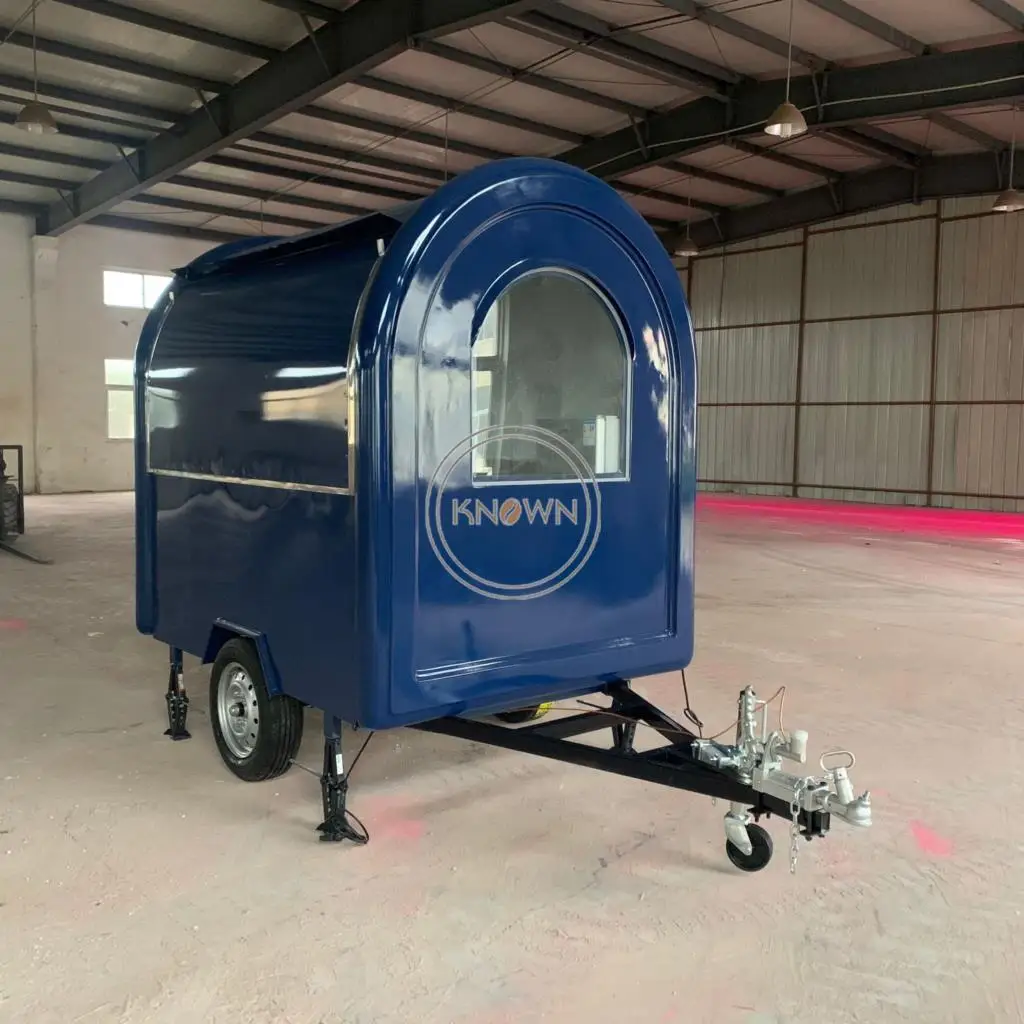 รถบรรทุกอาหารไฟฟ้าเคลื่อนที่เชิงพาณิชย์สำหรับขายฮอตดอกสแตนเลสรถเข็นอาหารถนน dicing Van พร้อมของว่างอาหารจานด่วน