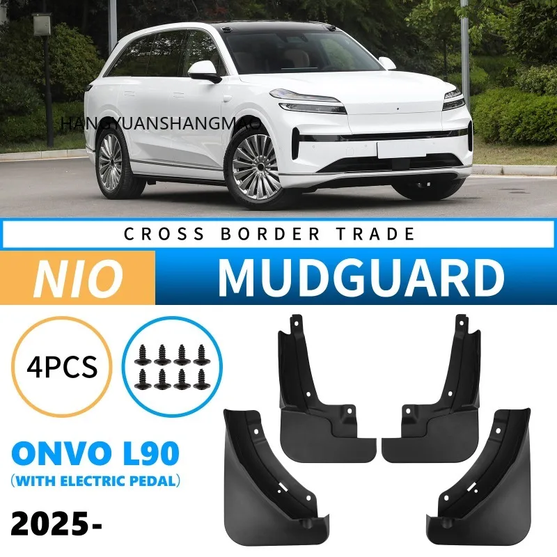Mud Flaps Set of 4 for NIO Onvo L90 2025 Electric Pedal Car Accessories for Fender Splash Guards Mudguard Black ABS