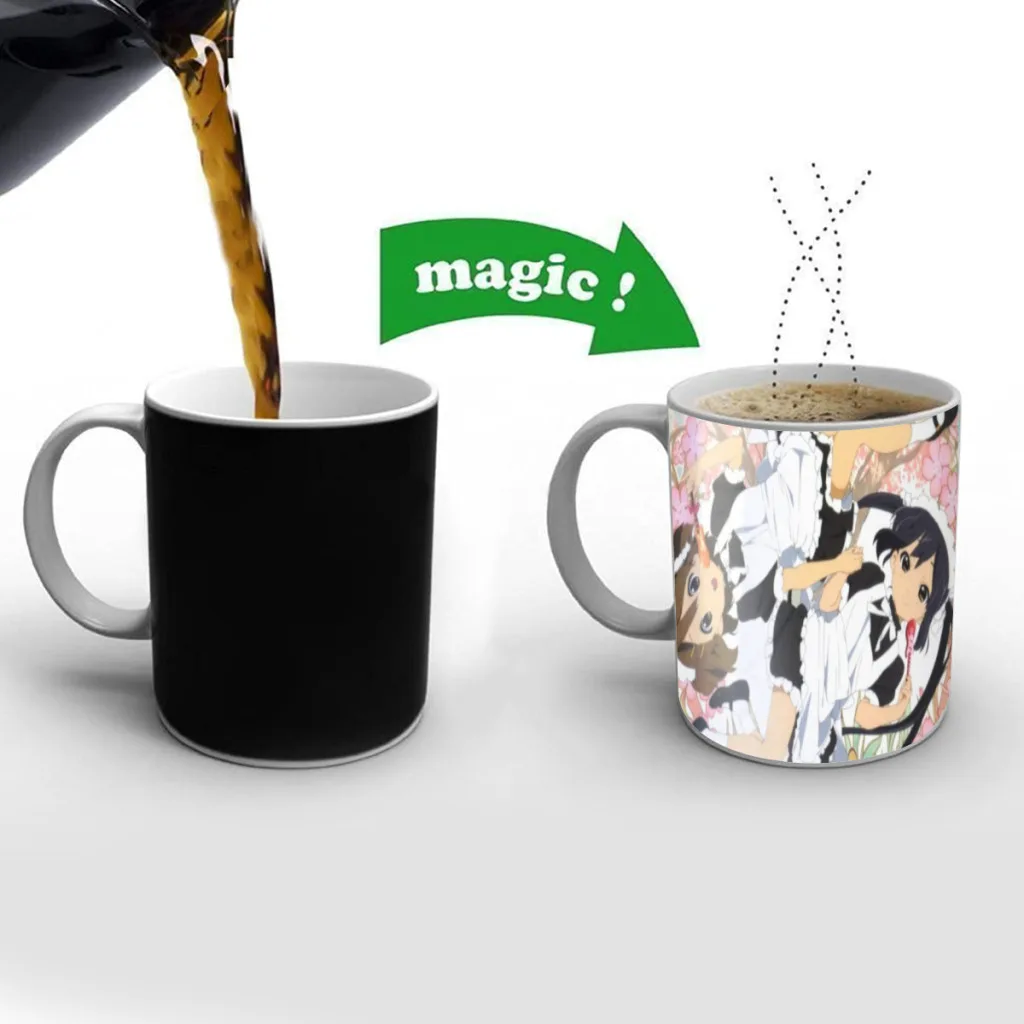 Kawaii-New-K-ON! Color Changing Mug Cup Safe Packaging Drop Shipping Ceramic Magic coffee Mugs Friends Birthday Gift Cups