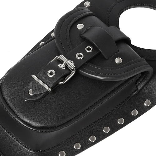 Imagen 2 del producto Cubierta de tanque de cuero para motocicleta, almohadilla de Panel, bolsa para sujetador con pechera para Harley Davidson 883 1200 XL Sportster