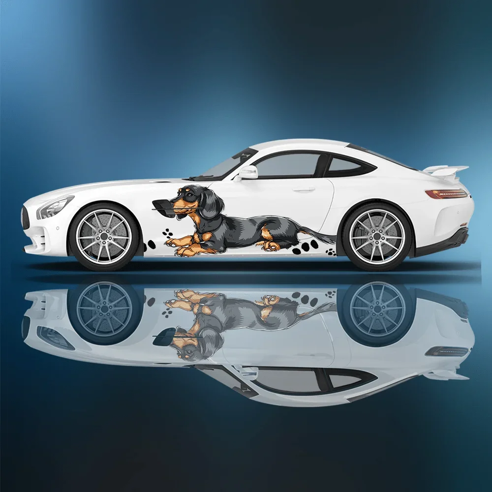 

Mini Dachshund Animal Car Sticker Decoration Covering Scratches Protective Auto Accessories Sticker Waterproof Car Vinyl Wraps