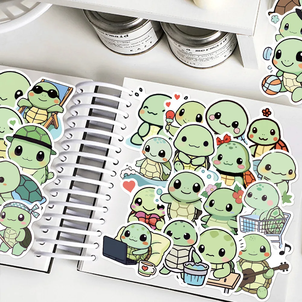 Imagem -03 - Impermeável Kawaii Loopy Turtle Adesivos Pacote de Copo e Laptop Adesivos Suprimentos Scrapbooking 50 Pcs