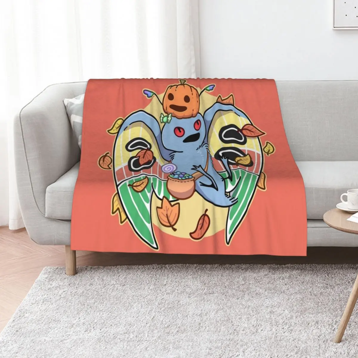 Halloween Mothman Throw Blanket Soft Big Flannel Blankets For Sofas For Sofa Thin Luxury Throw Single Blankets