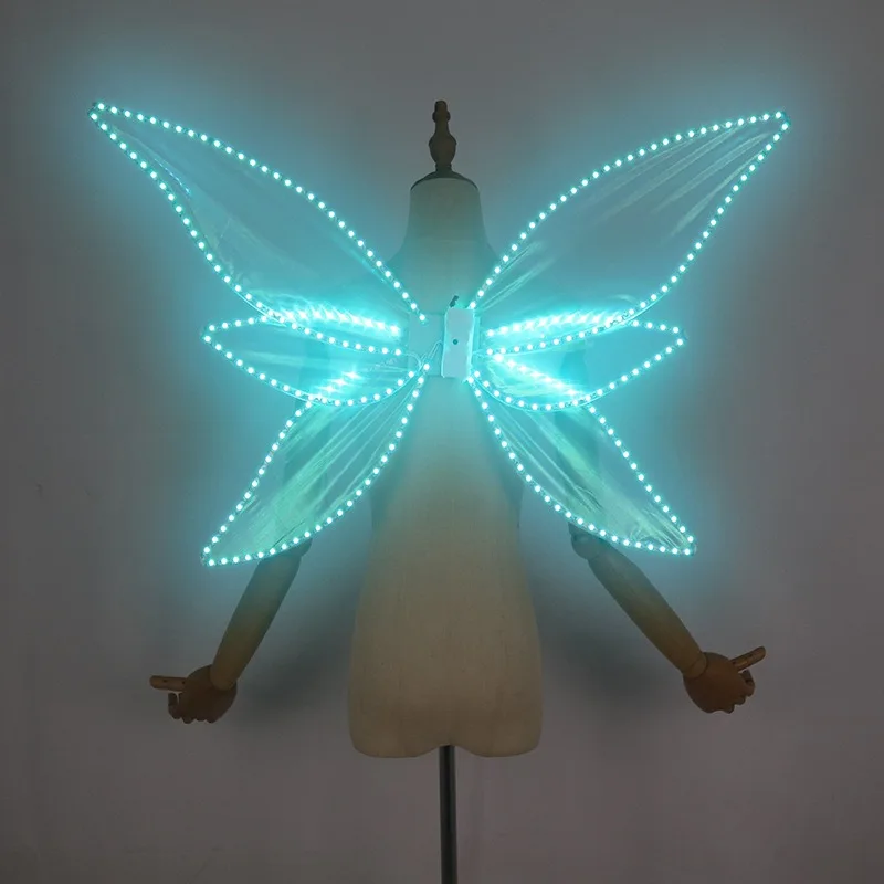 Asas brilhantes desempenho de palco cosplay adulto iluminar traje de fadas festa de halloween rave festival rave brilhante photoshoot novo