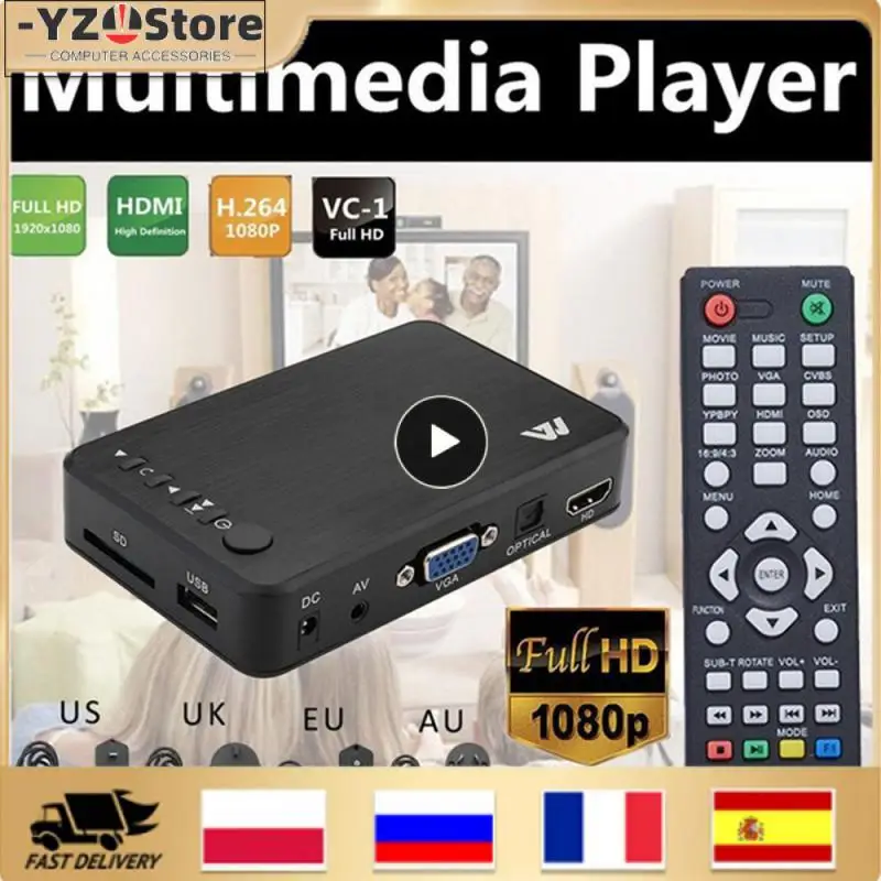 

Медиаплеер 1080P USB внешний Hdd медиаплеер с поддержкой VGA SD MKV H.264 RMVB WMV медиаплеер для автомобиля HDDK6