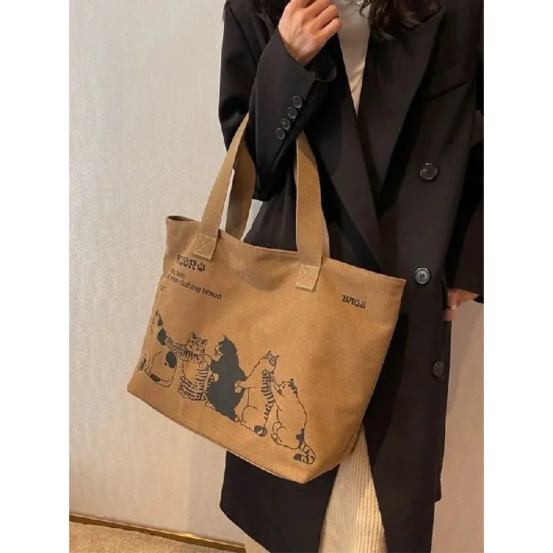 Niedliche Damen-Canvas-Umhängetasche, geräumige Handtasche mit Reißverschluss für Arbeit, Büro, tägliche Einkäufe und Geschenke – Detail 3