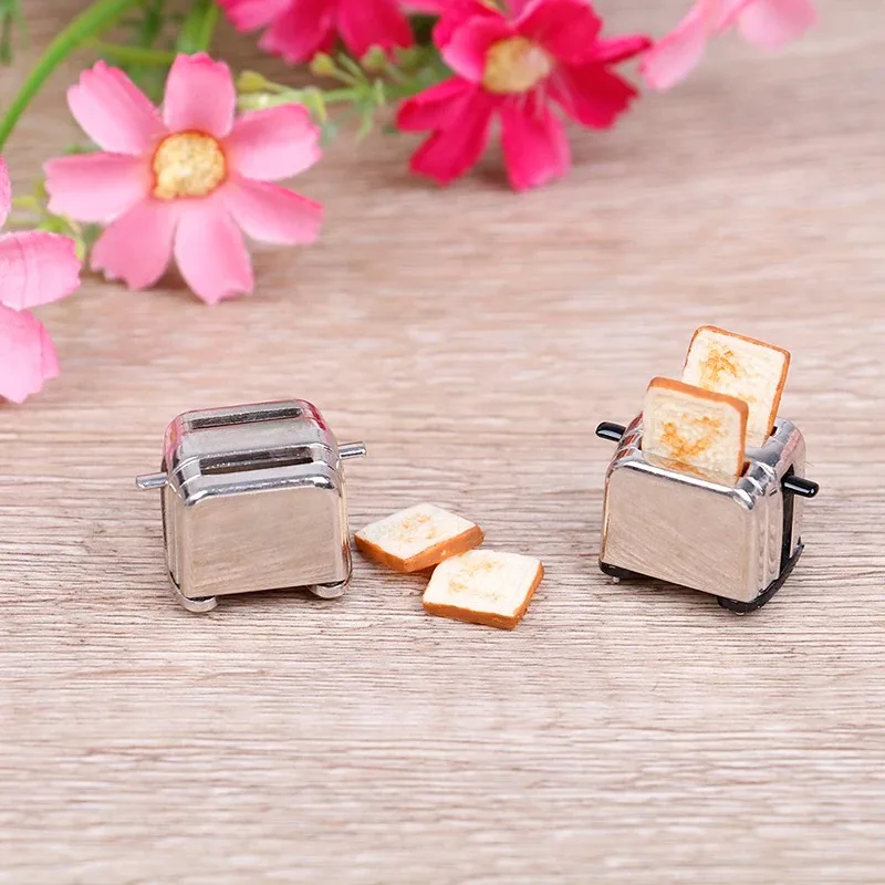 1:12 domek dla lalek Mini maszyna do chleba symulacja miniaturowy model zabawki Mini toster domowy zabawka rodzinna domek dla dzieci maszyna do chleba