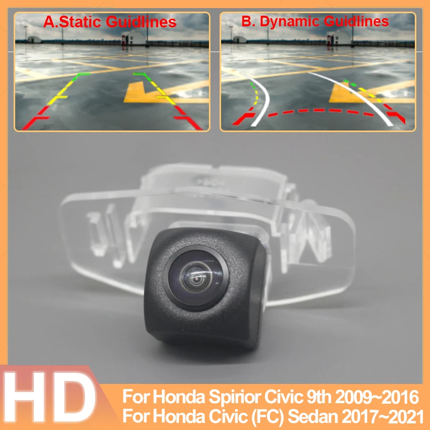 

For Honda Spirior Civic 9th (FC) Sedan 2009~2020 2021 Car Rear View Reverse Parking Back up Waterproof High quality RCA Camera