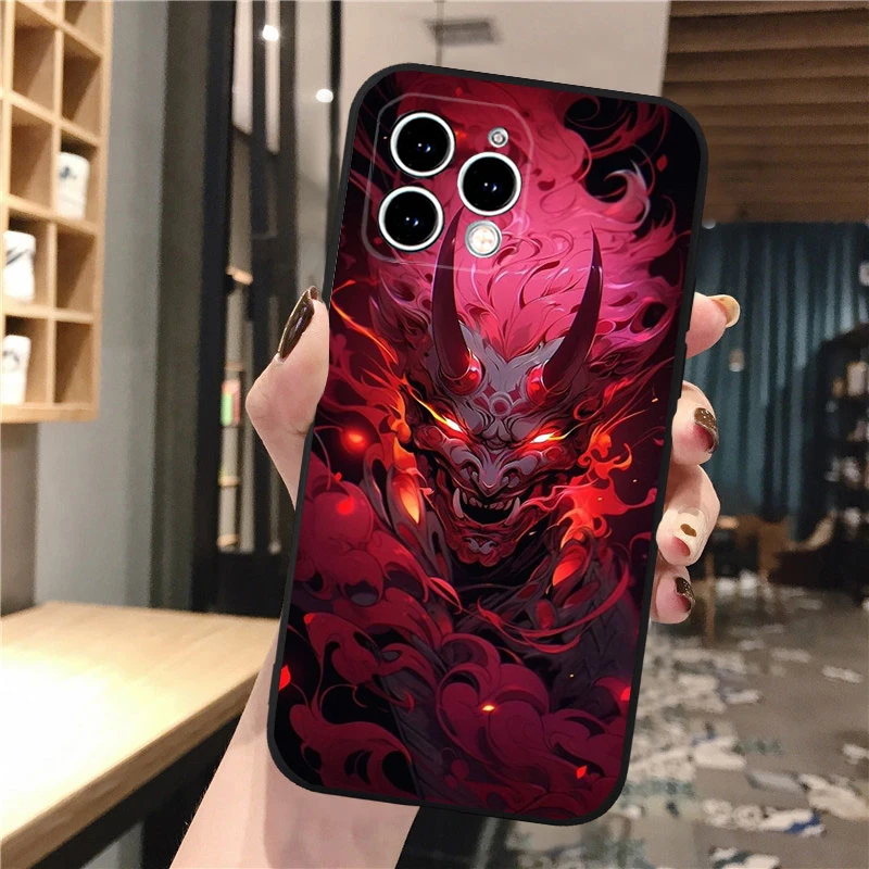 جراب هاتف Oni Mask لـ iPhone ، اليابان ، iPhone 11 ، 16 ، 15 ، 14 ، 14 Pro ، Max ، 16 ، 15 ، 14 ، 13 ، 12 Pro ، 15Plus