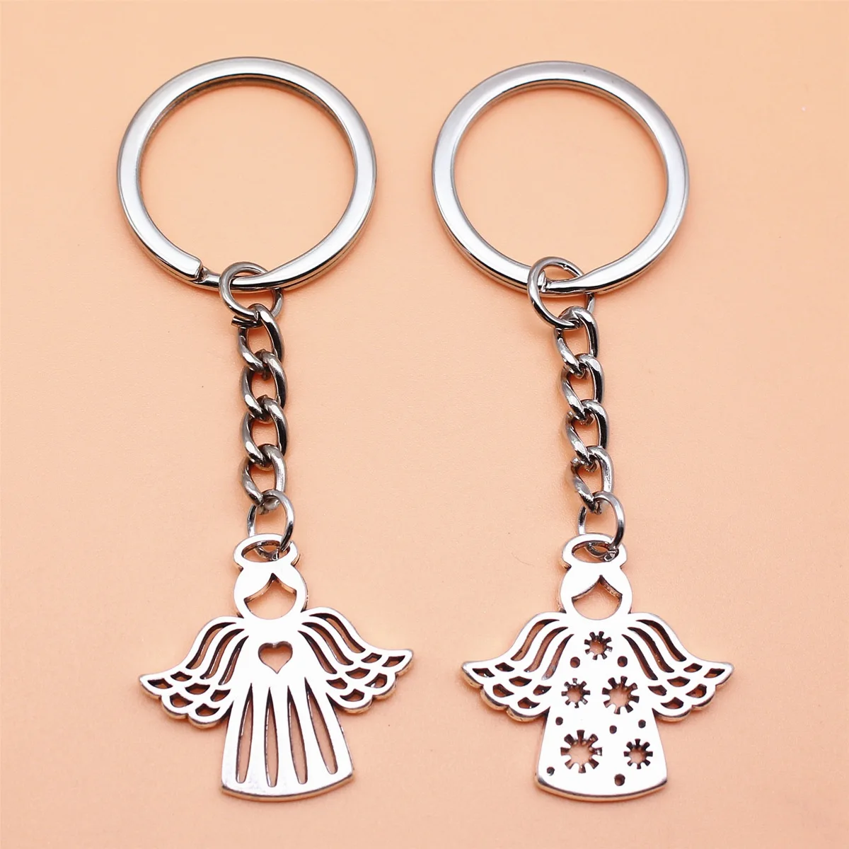 2 / set Love Angel Flower Angel Pendant key chain pendant set Guardian Angel key chain