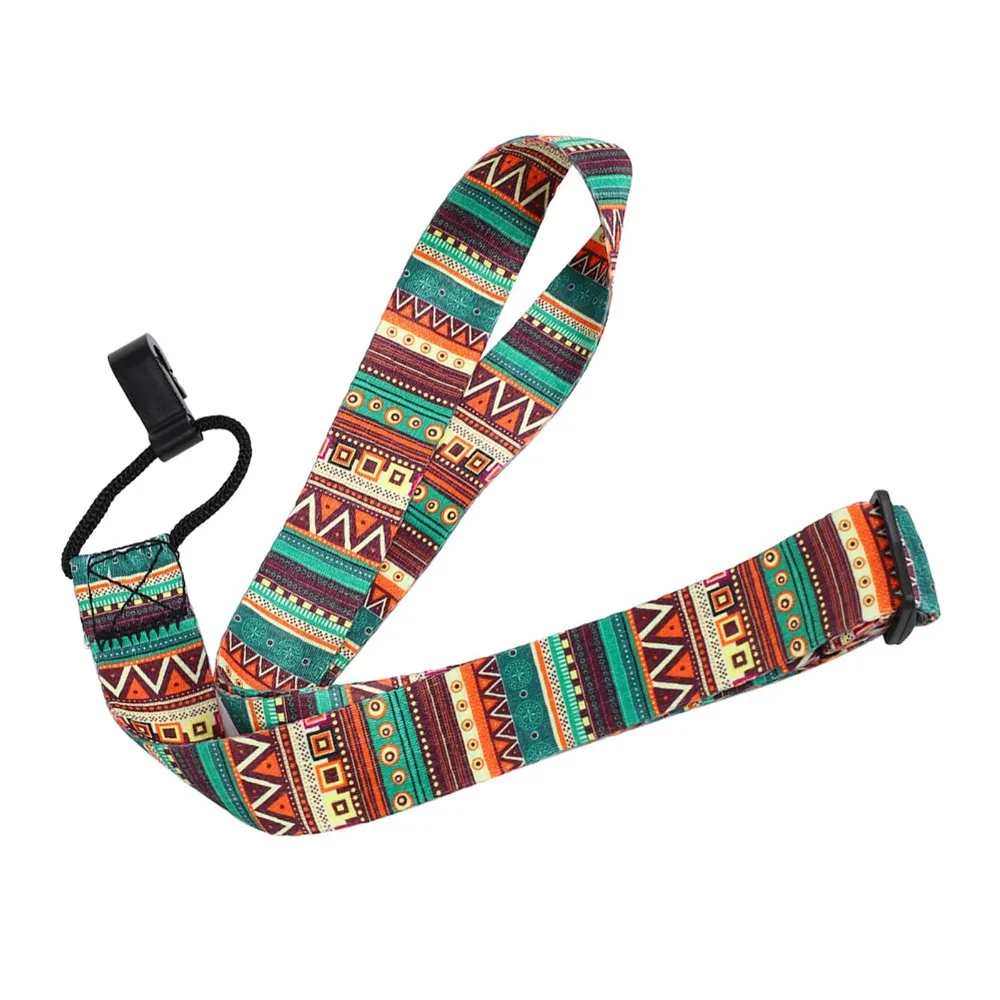 2PCS Fashion Adjustable Length Ukulele Strap Nylon + Polyester Colorful Shoulder Strap Instrument Strap Performance
