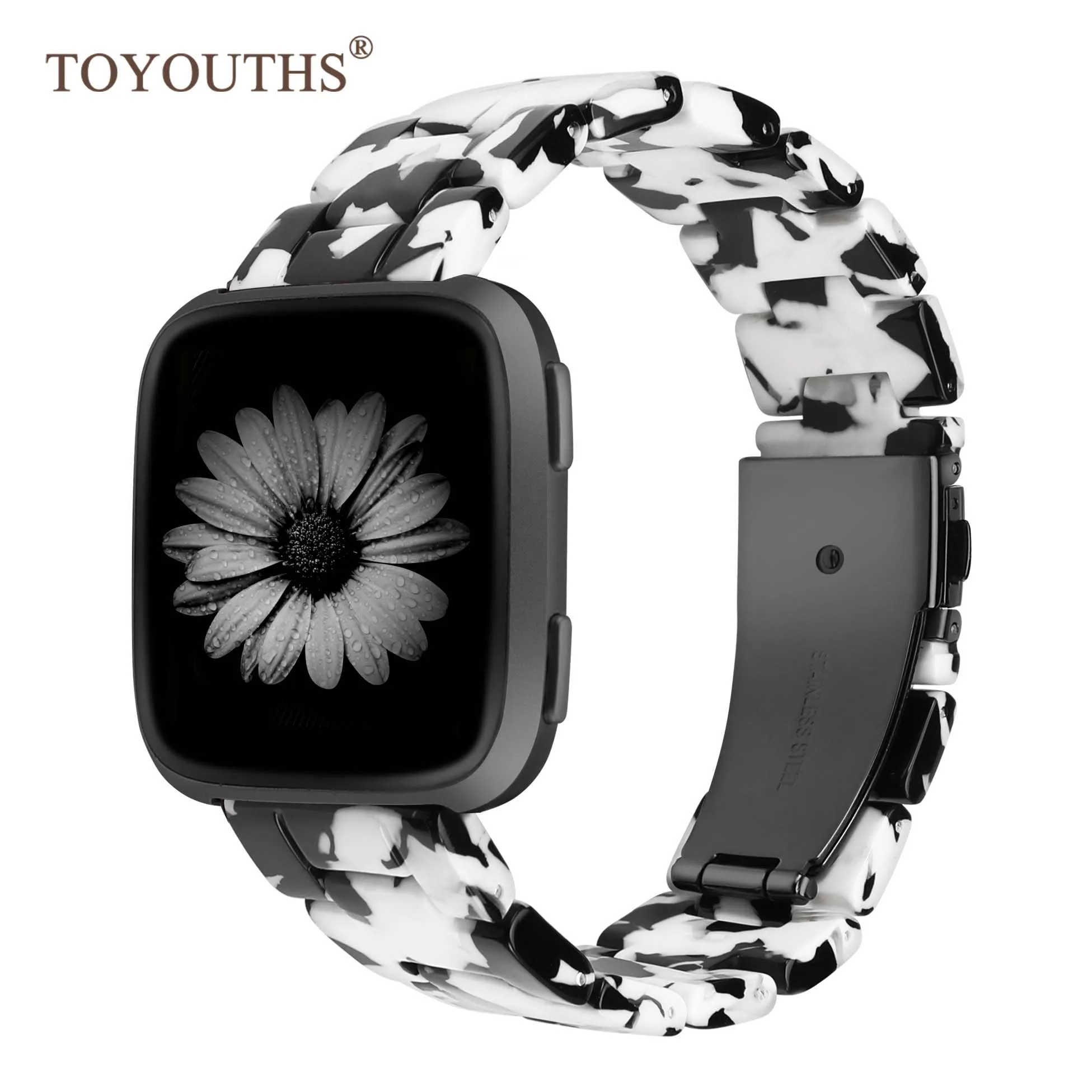 Toyouths Resin Watch Band for Fitbit Versa 2 Women Stylish Resin Strap for Fitbit Versa Lightweight Resin Band 22mm Watch Bands