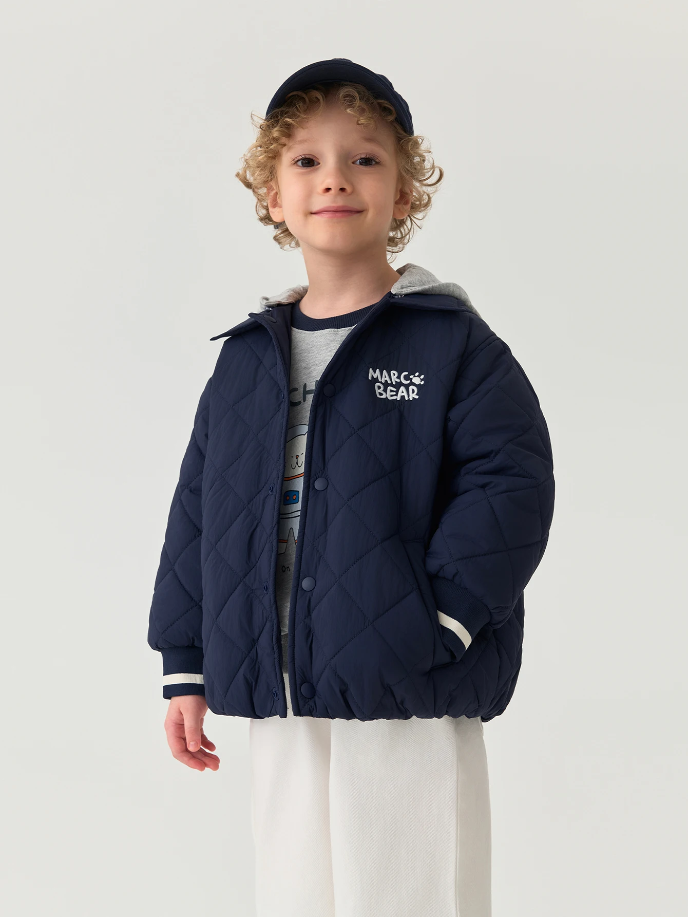 

MARC & JANIE Toddler Boy Water Repellent Two Tone Hooded Padded Jacket 551359