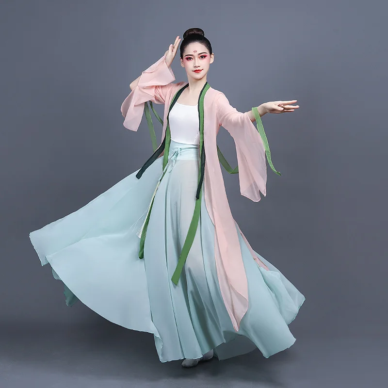 Classical dance performance clothes women elegant new Chinoiserie style body charm gauze clothes training clothes loose cardigan