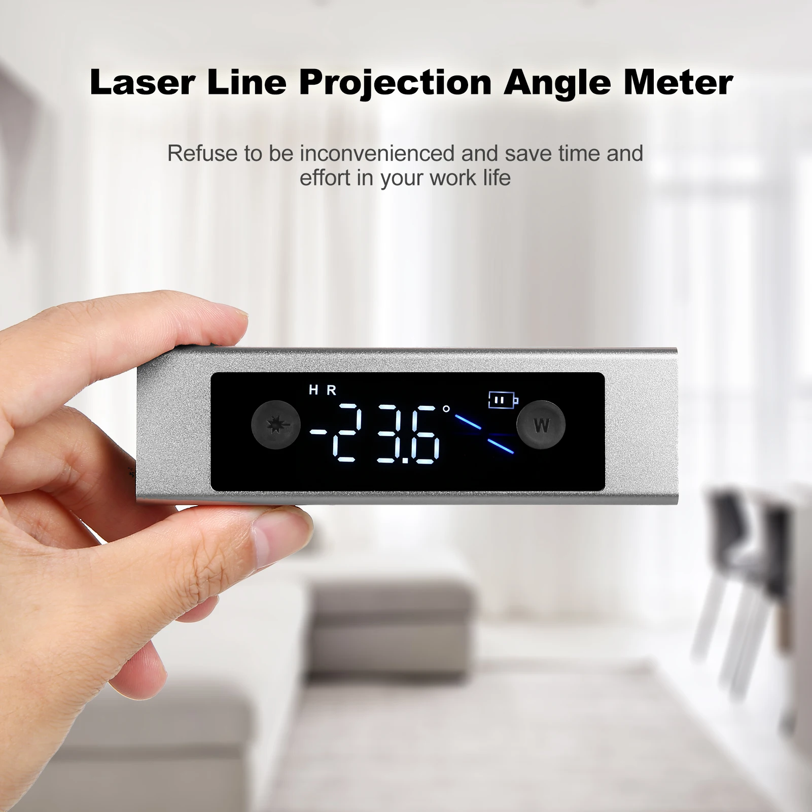 2 In 1 Laser Level Digital Inclinometer Laser Protractor Angle Ruler Type-C Rechargeable Laser Measurement AngleRuler Tool