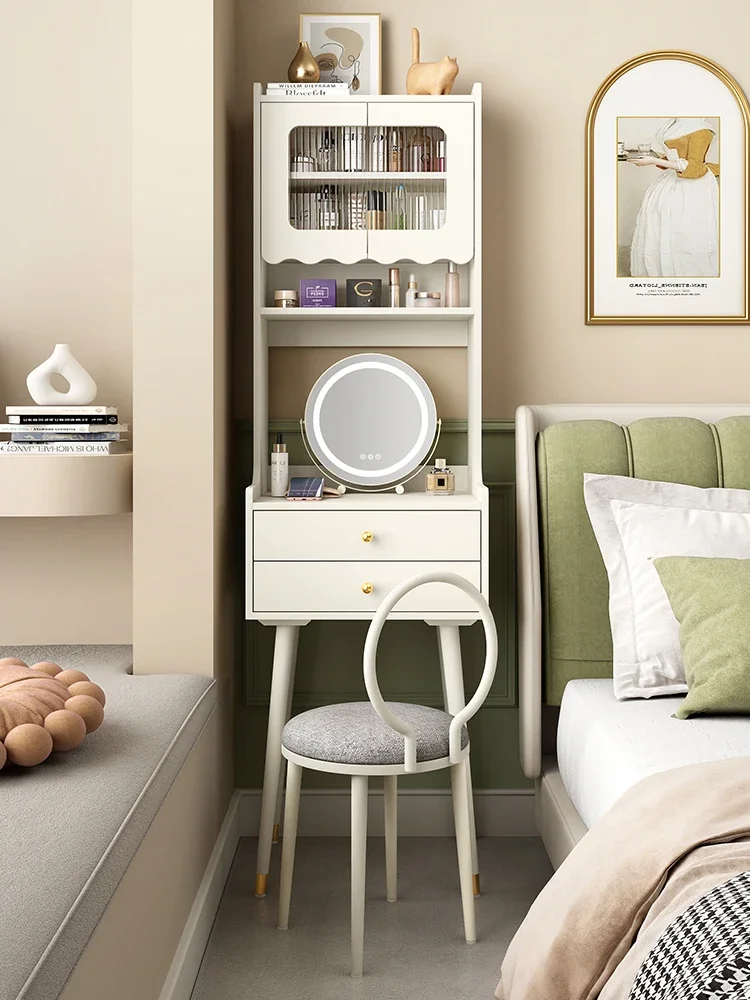ZZXL Bay Window Dressing Table Bedroom Dresser Simple High Sense Mini Makeup Table