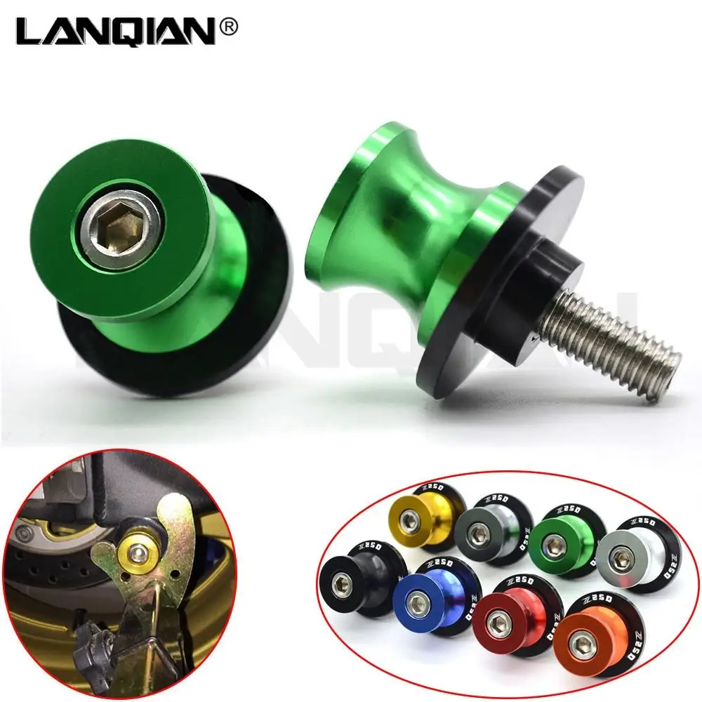 

NEW M10 For KAWASAKI Z250 NINJA 250 CNC Aluminum Motorcycle Accessories Swingarm Spools Slider 10mm Swing arm Stand Screws Z 250