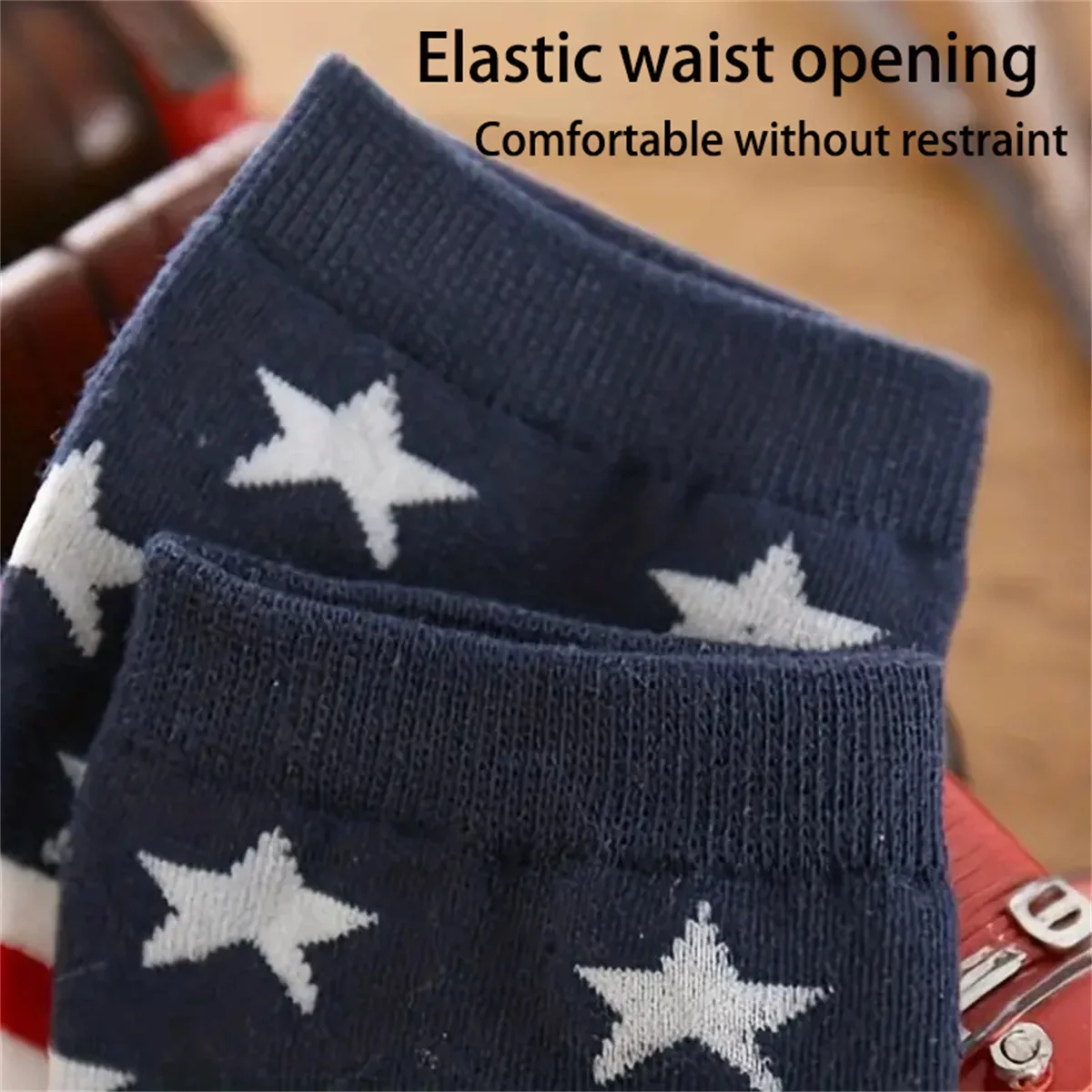 1 pair of American flag striped star long socks for boys and girls, baby socks are comfortable, breathable, and elastic, suitabl