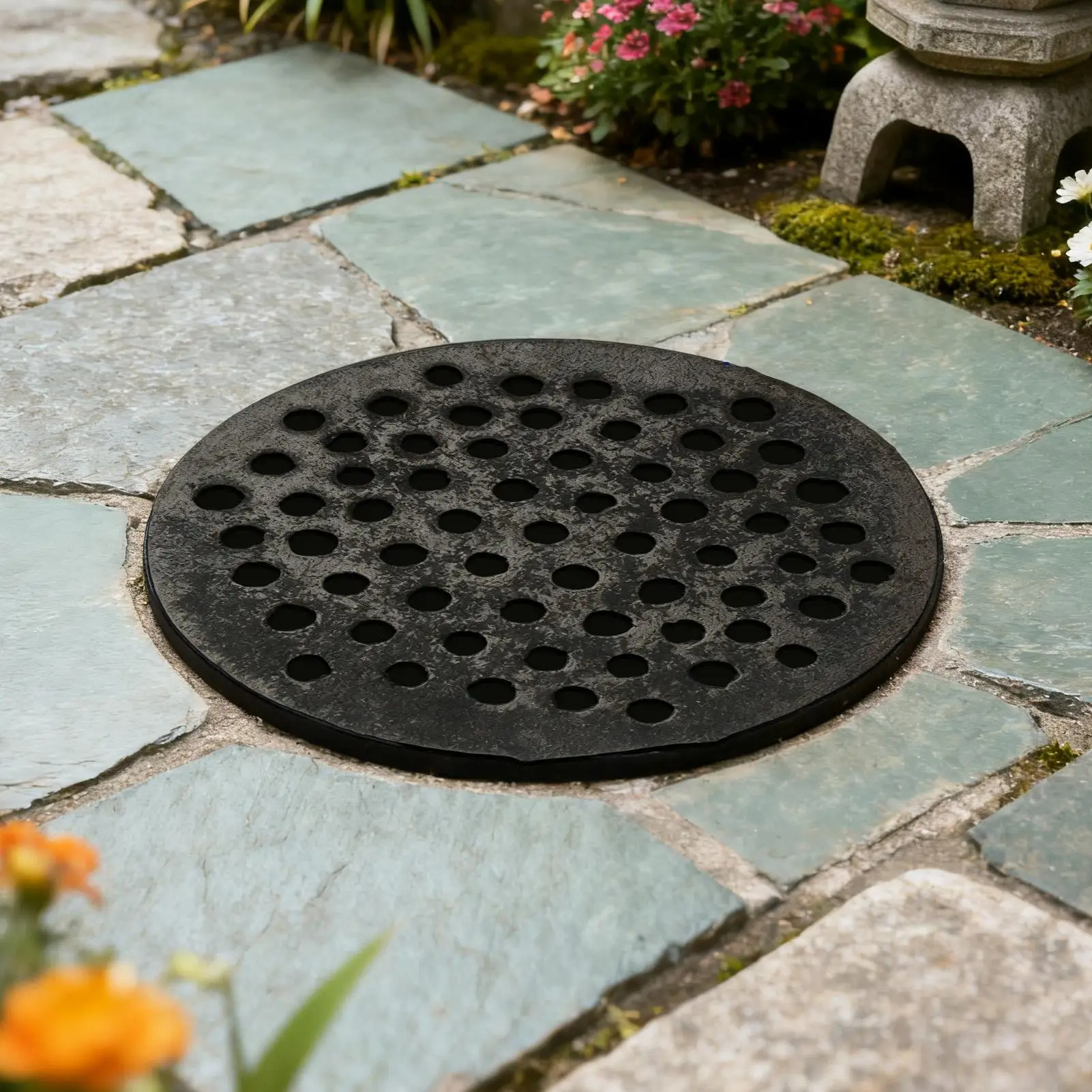 7 Inch Round Basement Drain Cover Floor Drain Strainer Grate for Garage Bathroom Patio Yard Driveway Balcony Drainag