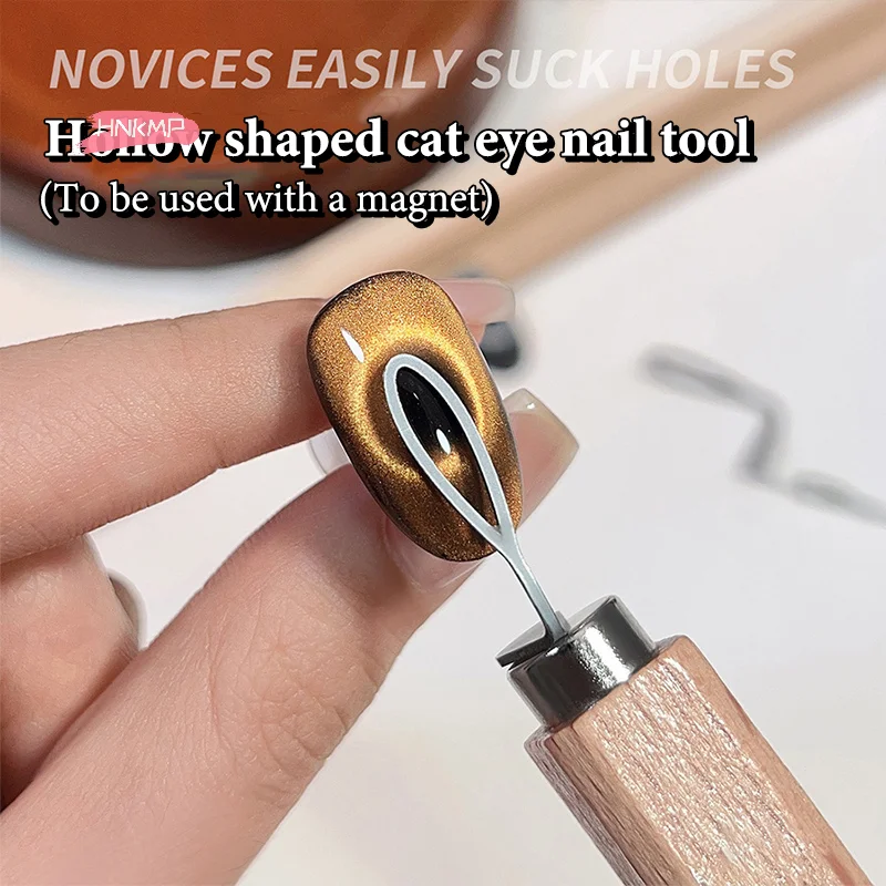 1 قطعة الحفرة السوداء القط العين المغناطيسي مسمار أداة فنية الزيتون على شكل DIY بها بنفسك صالون مانيكير الجوف القط العين تصميم أداة مساعدة #3