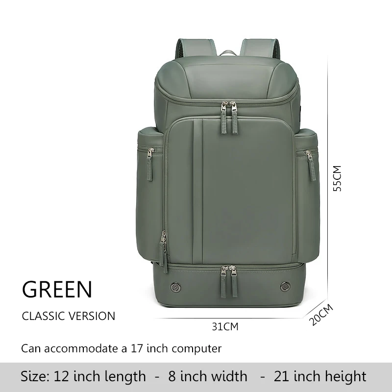 Men's 50L Large Capacity Travel Backpack Waterproof Hiking Trekking Bag with Separate Shoe Bag Business Work Laptop Backpack