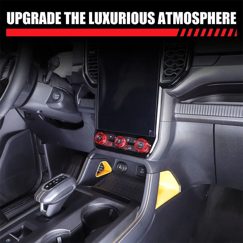 

Для Ford Ranger 2023-2024, автомобильная ручка из алюминиевого сплава, декоративное кольцо, аксессуары для интерьера