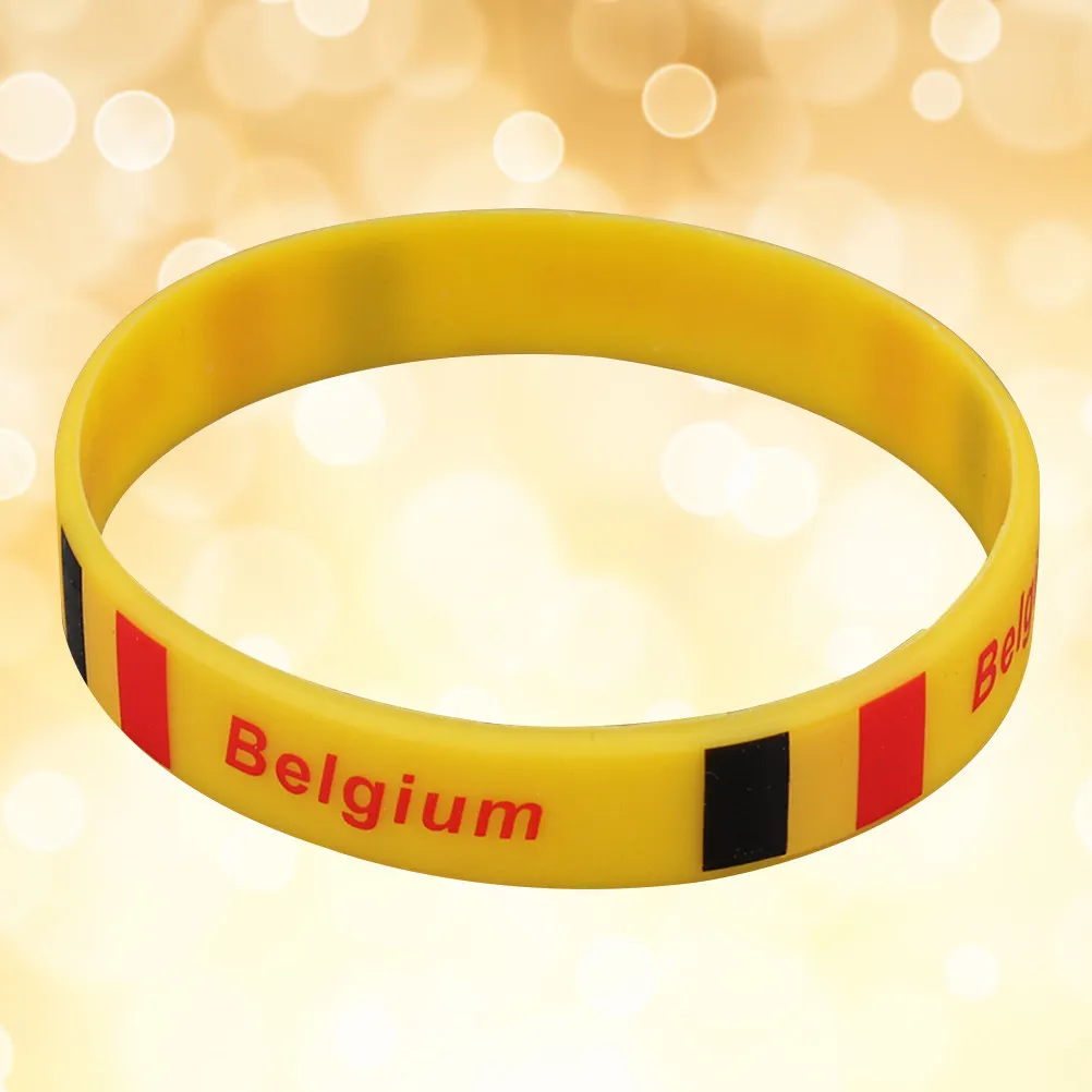 Silicone Country Bracelet for Sports Fans Soft Elastic Wristband Ideal for Football Games International Competitions Belgium