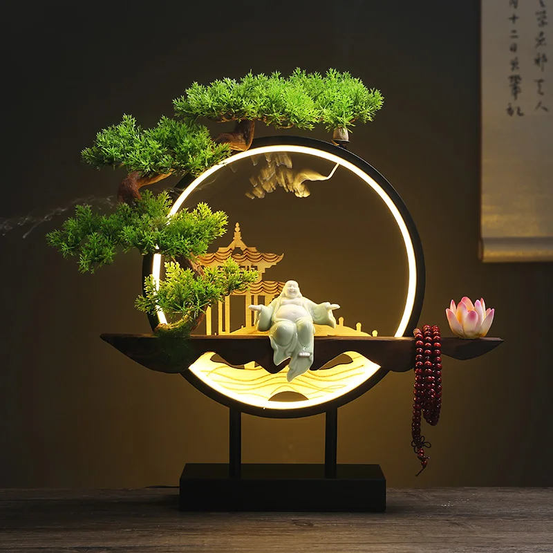 New Chinese led lamp ring deer creative zen home reflux fragrance ornament living room entrance decoration