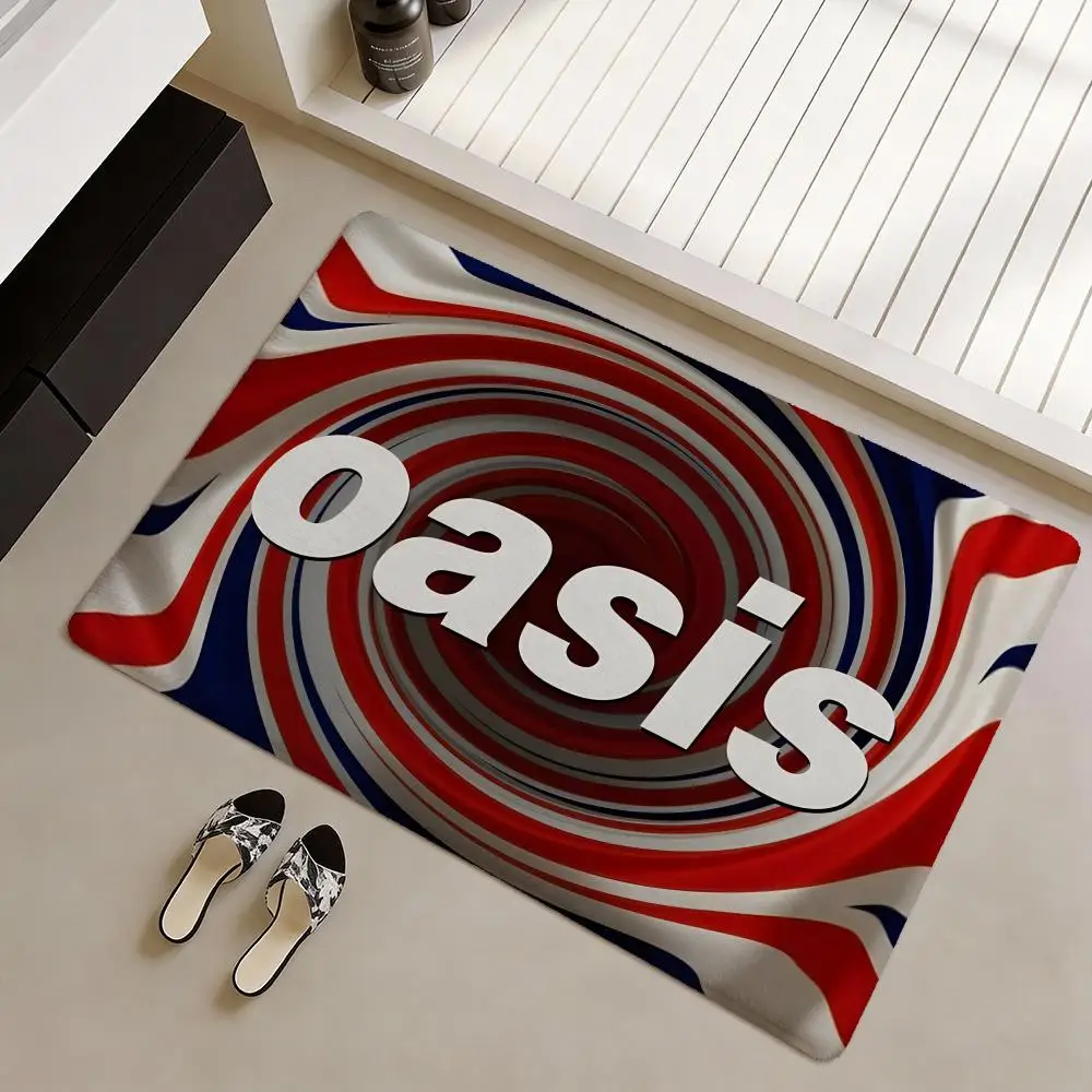 rock band o-oasis Floor Mat Soft Flannel Non-Slip Door Mat - Thickened Rug for Living Room Home Decor