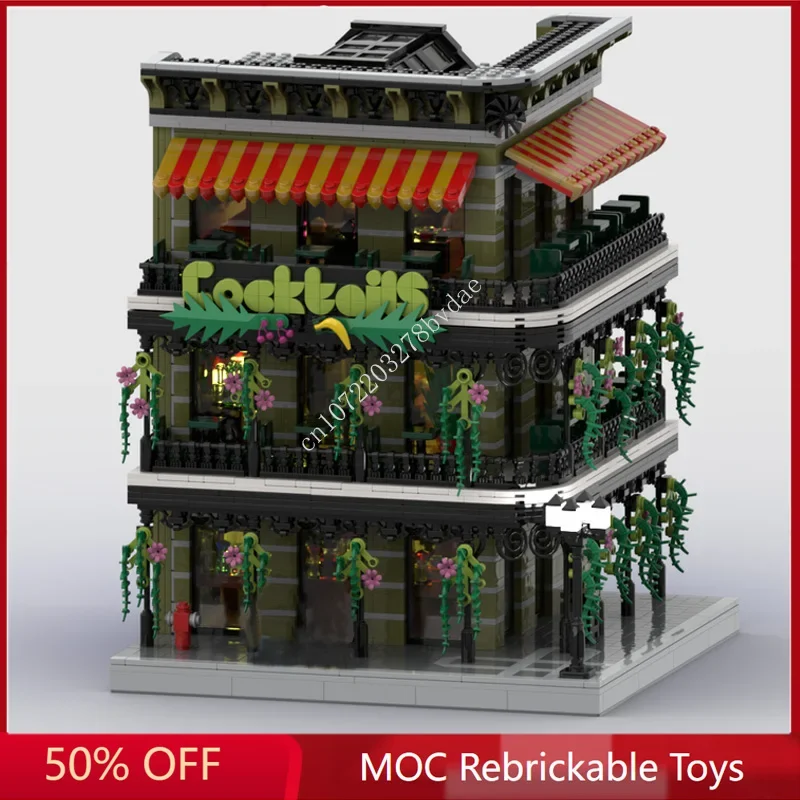 

4483PCS MOC ModularNew Orleans Cocktail Bar City street Model Building Blocks Technology Bricks DIY Creative Assembly Toys Gifts