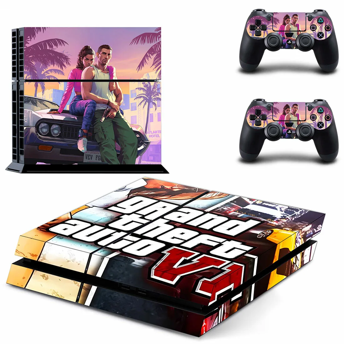 Grand Theft Auto VI GTA 6 PS4 Skin Sticker Decal Cover For Console & Controller PS4 Fat Skins Vinyl