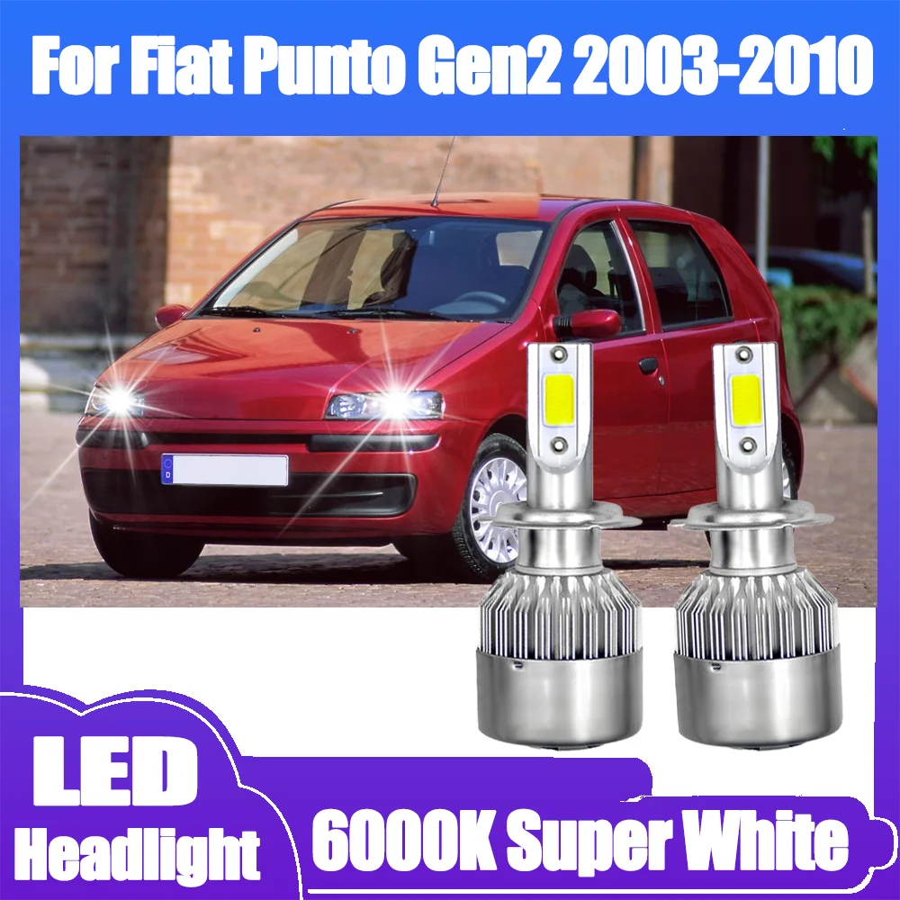 

2 шт. 20000 лм фары для грузовиков 120 Вт, мощные светодиодные лампы H7 Canbus без ошибок, 12 В, 6000K, белый свет, для Fiat Punto Gen2 2003-2010