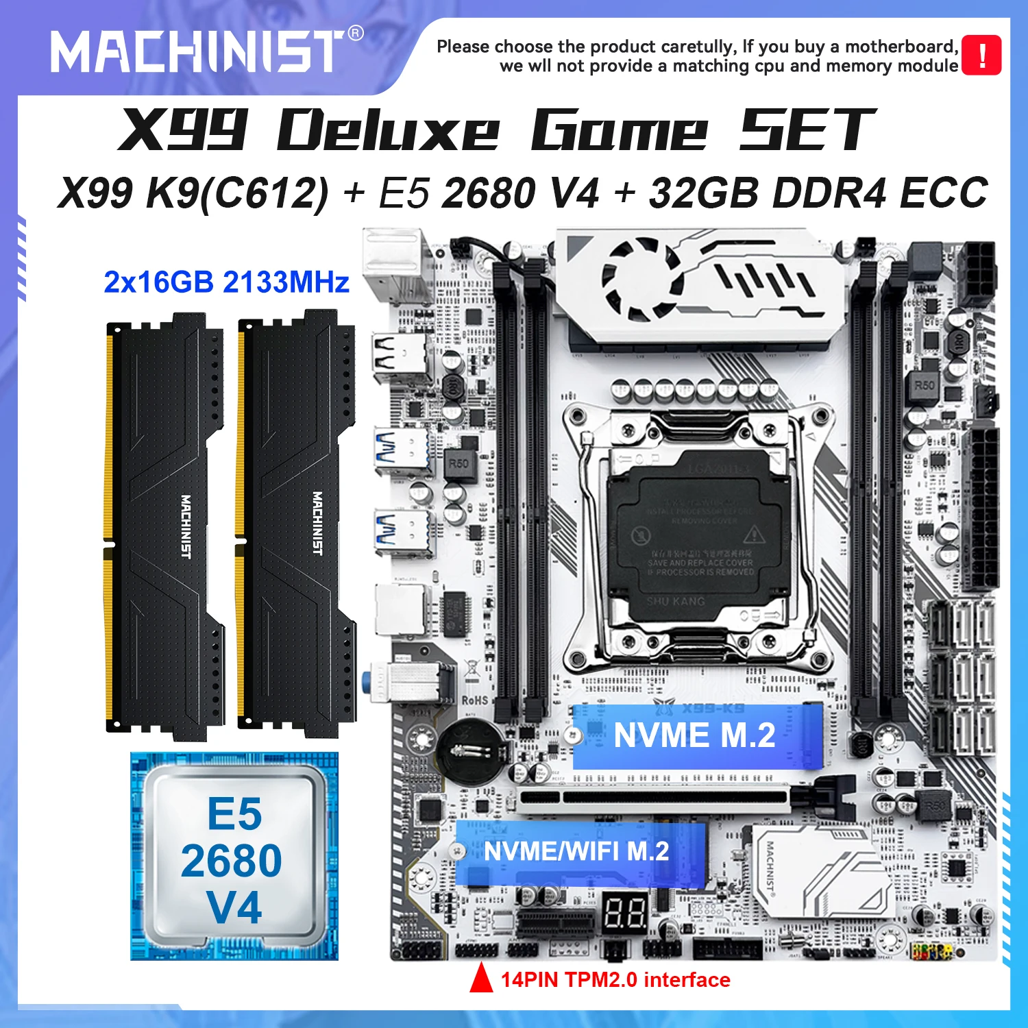 Pc Gaming Xeon - Kit de placa base MACHINIST K9