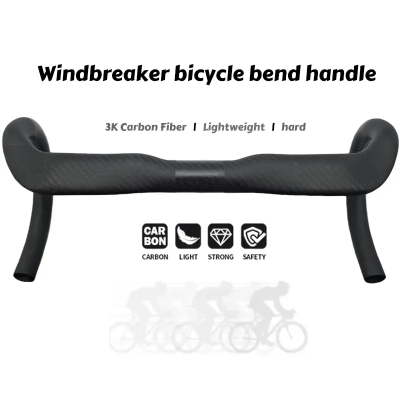 

New Aerodynamic Road Bike Handlebar Carbon Fiber Handlebar 31.8 * 380-440 mm For Bicycles, Matte Carbon Bending Handlebar