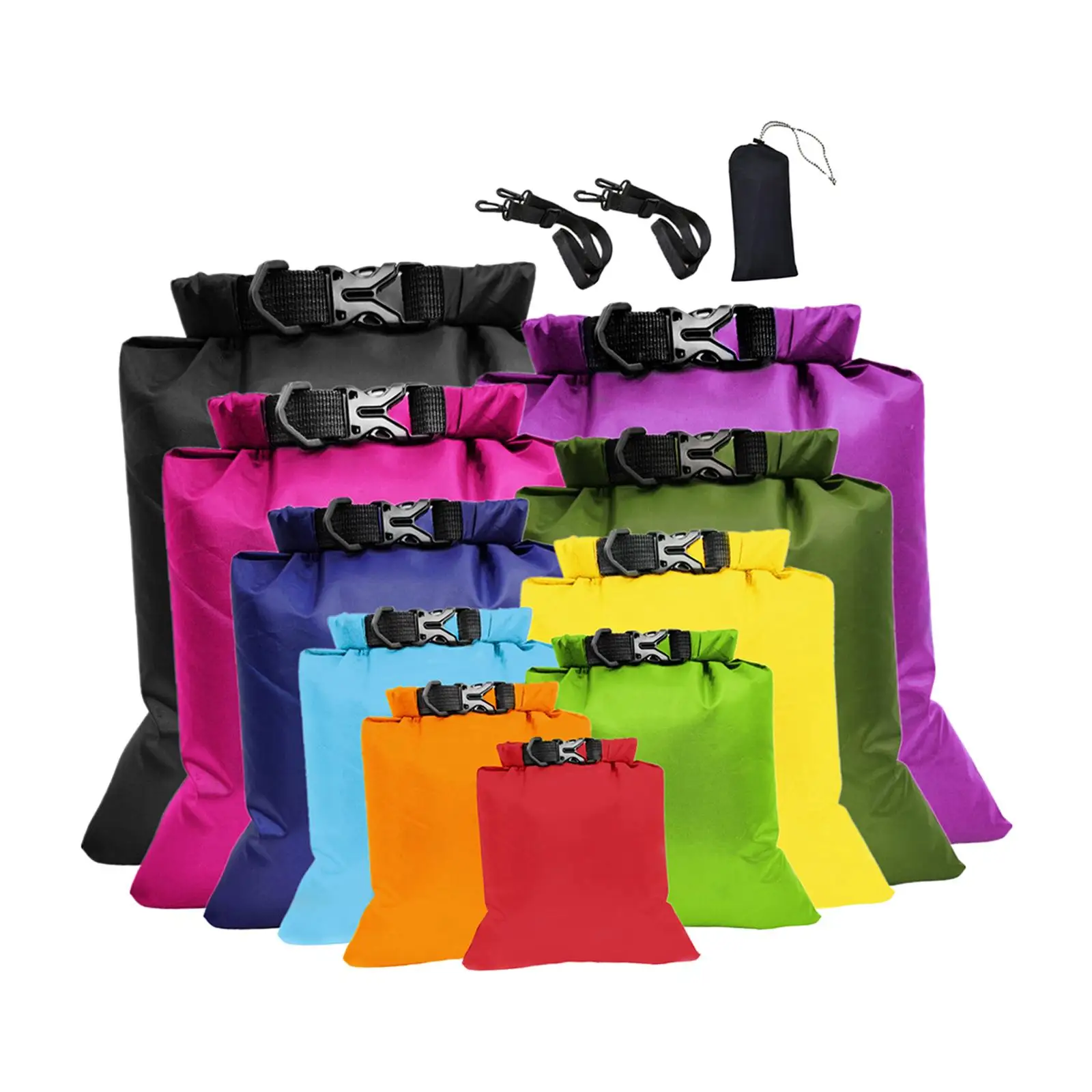 10 Pieces Waterproof Sacks Waterproof Rucksack Bag Heavy Duty Floating Waterproof Bags for Camping Boating Rafting Beach