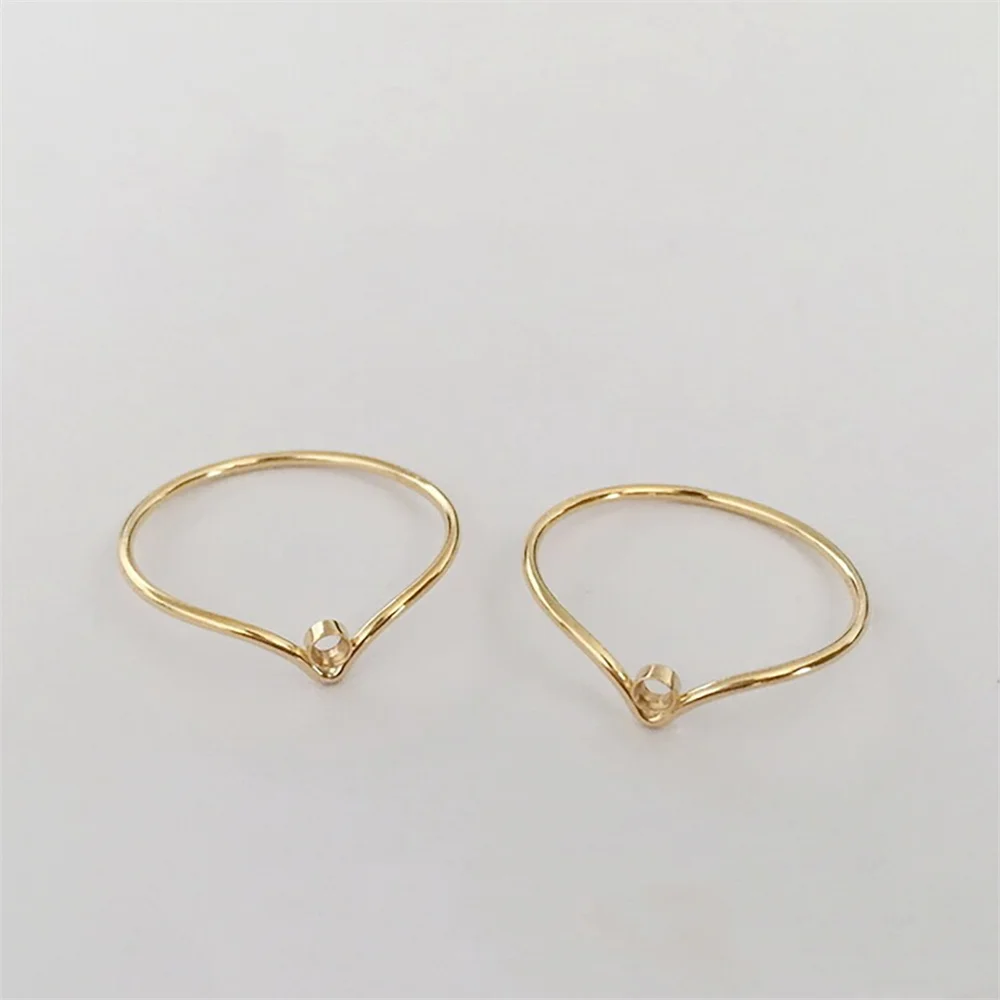 V Shape Chevron Ring Setting in 14K Gold Filled with 2mm Bezel US Size 5 6 7 8