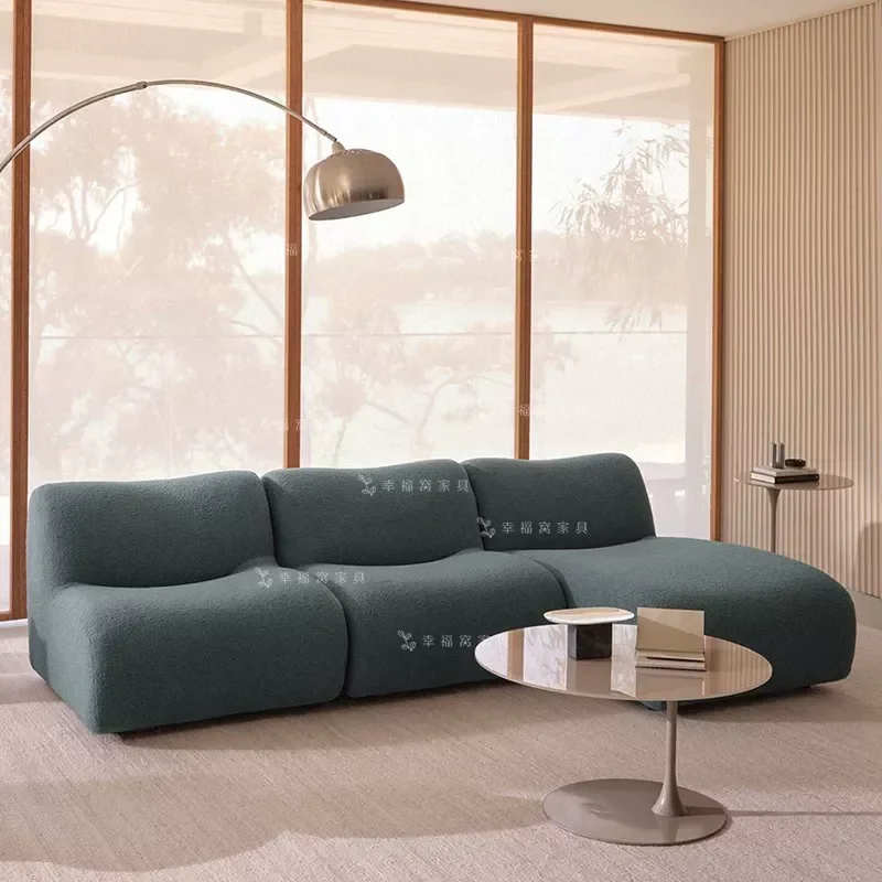 Modern Modular Corner Sofa for Small Apartments Italian Fabric 3 Seater Sectional Couch Living Room Furniture