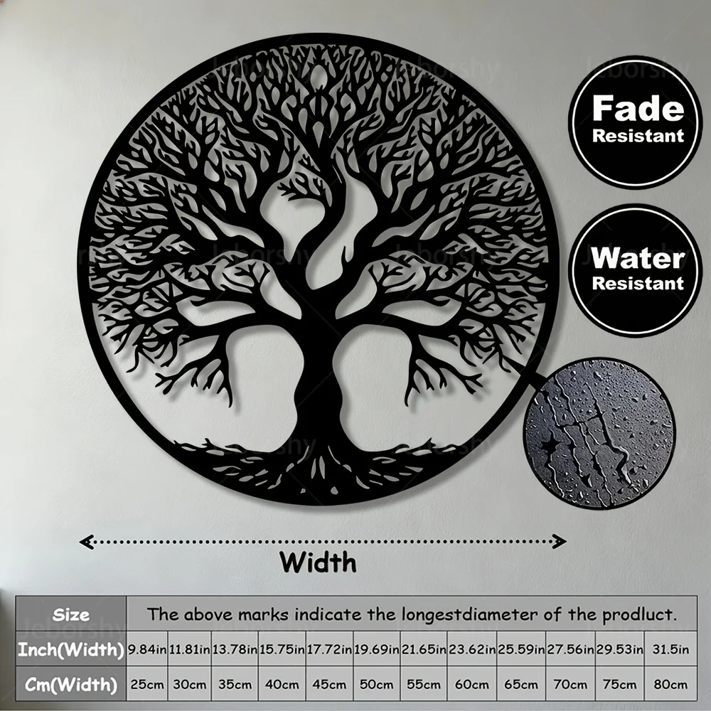 2D Flat Tree of Life Metal Wall Art Iron Spiritual Wall Decor for Living Room Bedroom Gift for Family Symbol
