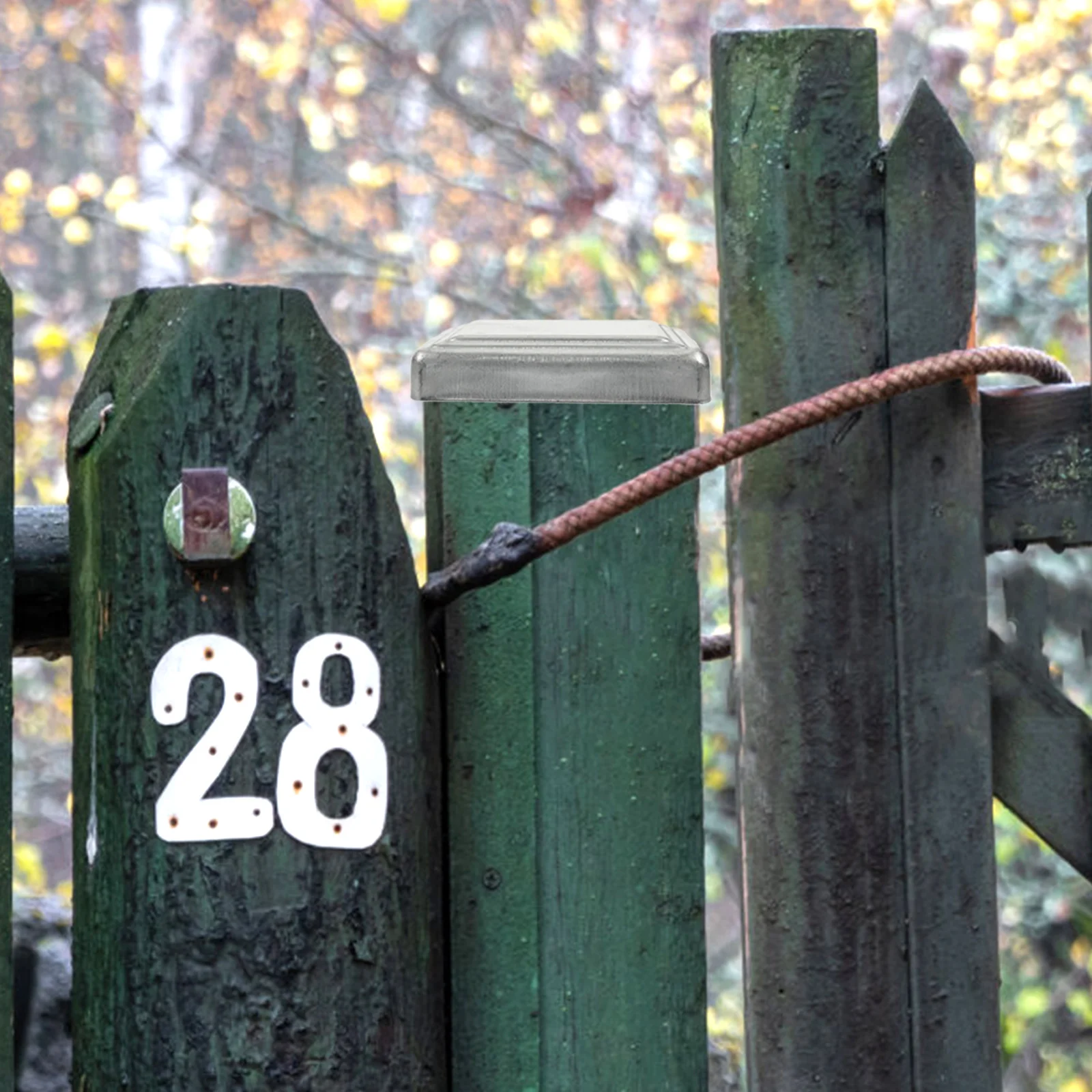 

10Pcs Square Post Caps Premium Metal Fence Post Covers Smooth Edge Decorative Outdoor Protection for Garden Fence Railings Deck