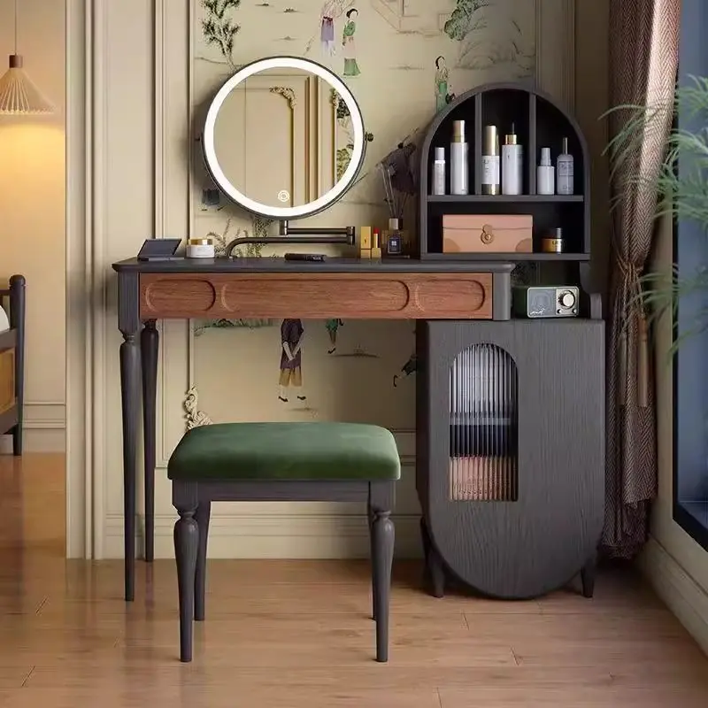 

Французский туалетный столик для макияжа принцессы в среднем стиле, многофункциональный туалетный столик для макияжа для квартиры, многофункциональная мебель для дома, платье пост de maquillage ZY40SZT