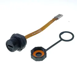 1PCS Waterproof IP67 Type C Female to Male PFC Flat Cable 3.1 Speed Bayonet-type Type-C 3.1 10GB