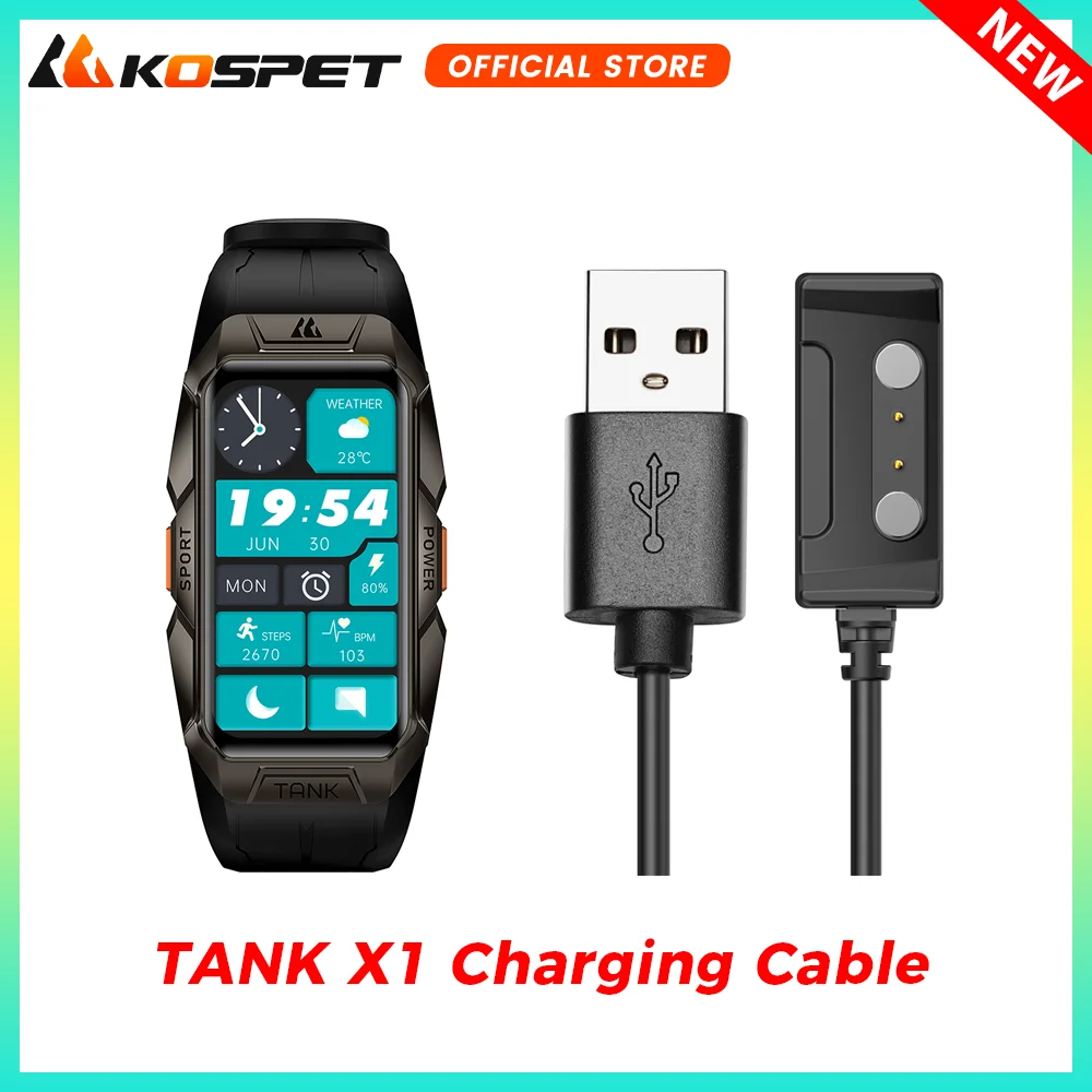 Original Magnetic Charging Cable for KOSPET TANK X1 Military Smartwatch Charger Line Charging Dock Station for Smart Bracelet