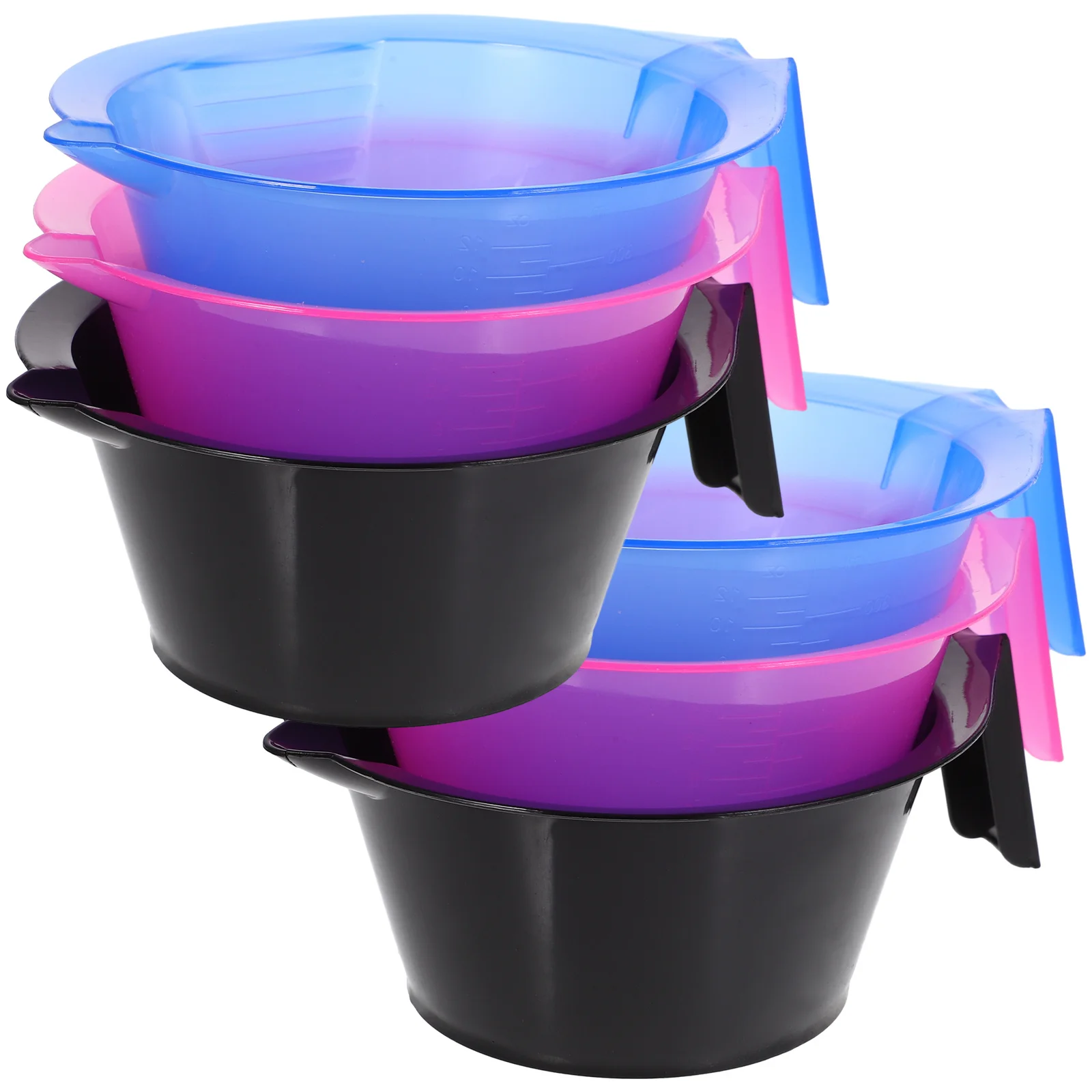 6Pcs Hair Dye Bowls ABS Durable Transparent Scaled Triangular Bottom Hair Coloring Salon Supplies Highlights Bowl Random Color - Image 6